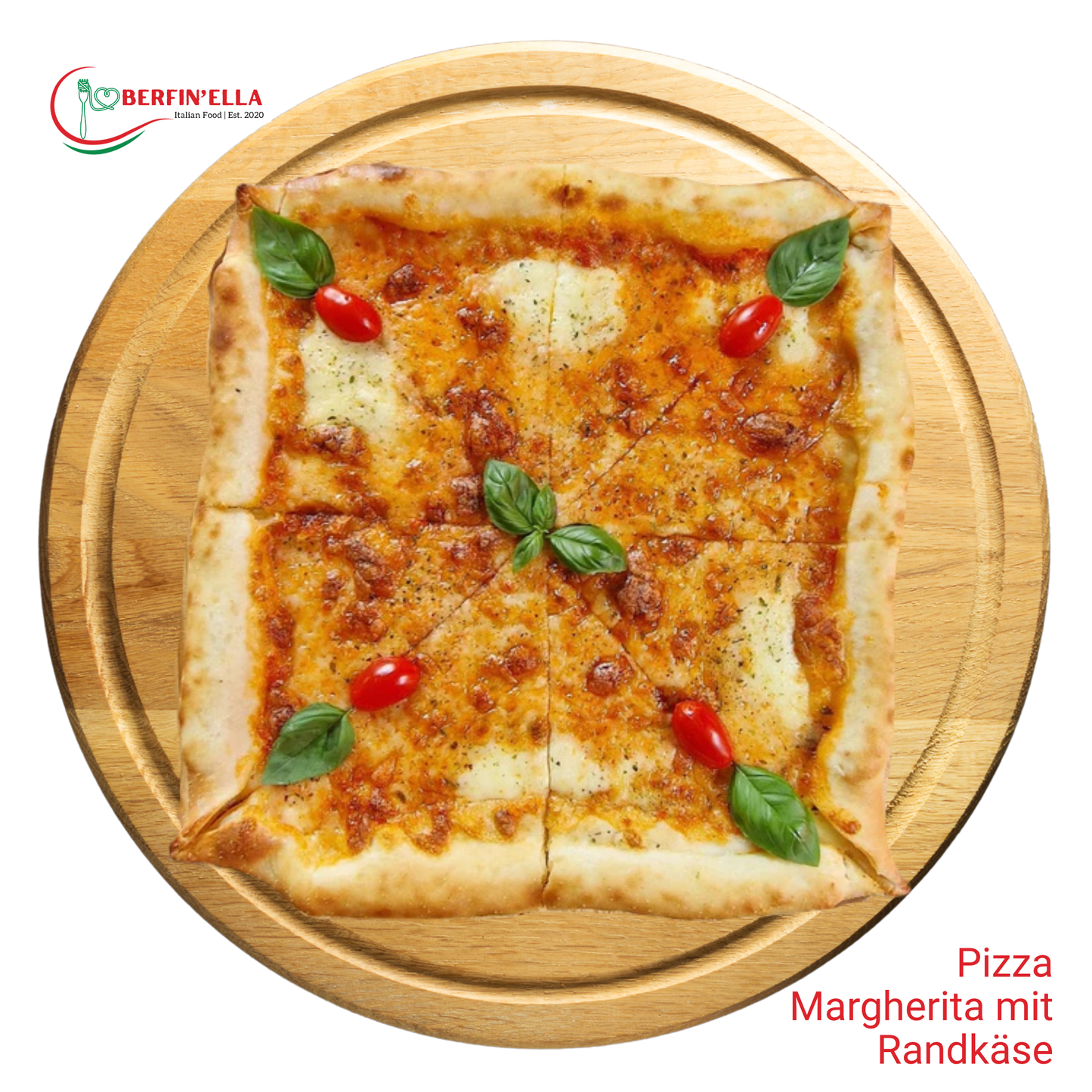 Pizza Margherita mit Randkäse