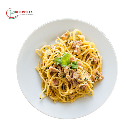 Pasta Carbonara mit Kalbsspeck